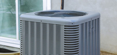 A closeup of an outdoor HVAC unit