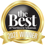 Graphic of a gold medal with text: "The best of Northwest Arkansas 2021 Winner."