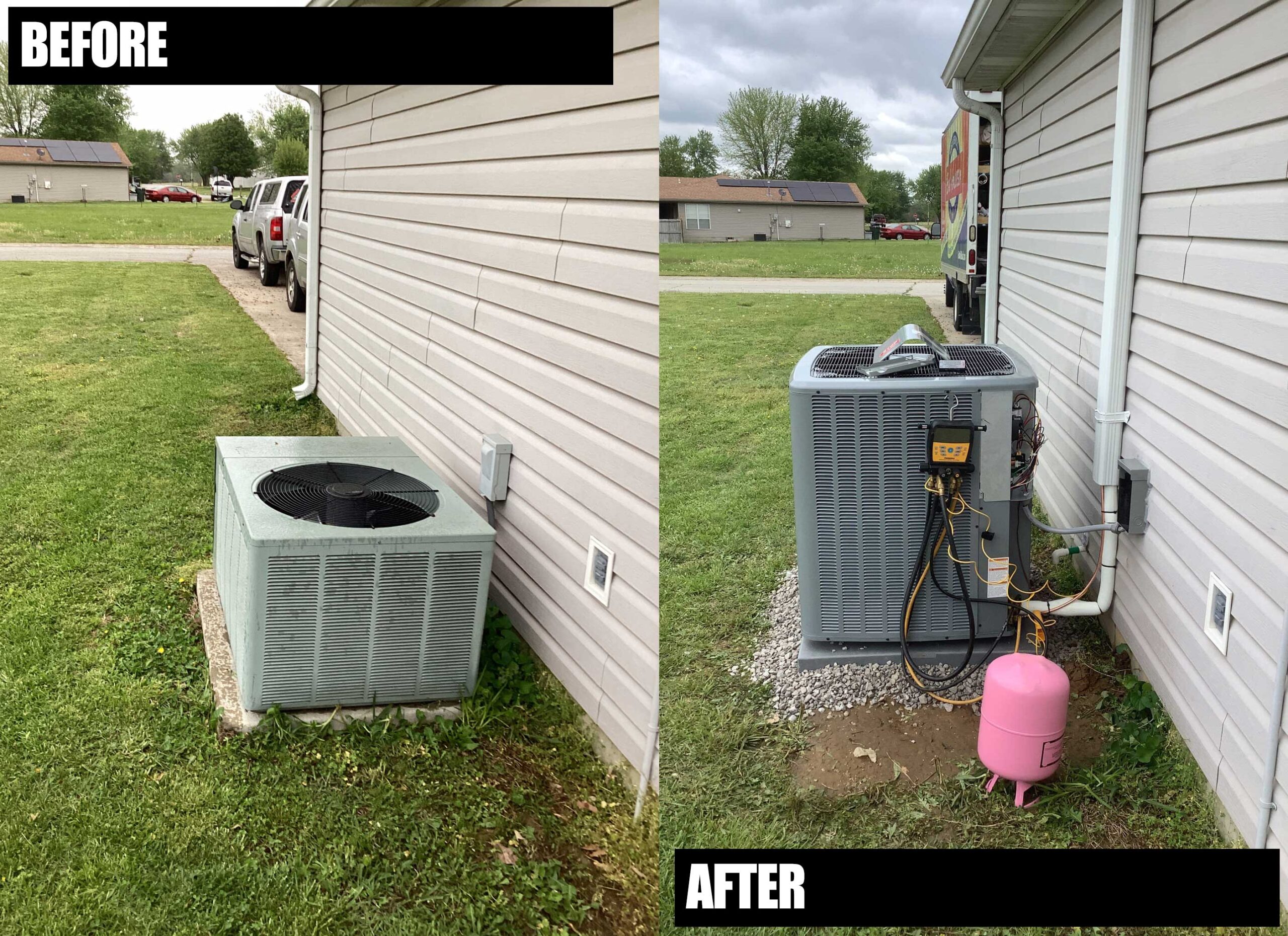 Before and After AC Unit Install from Bud Anderson Home Services
